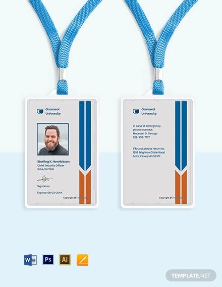 8 Free Vertical Id Card Templates Customize And Download