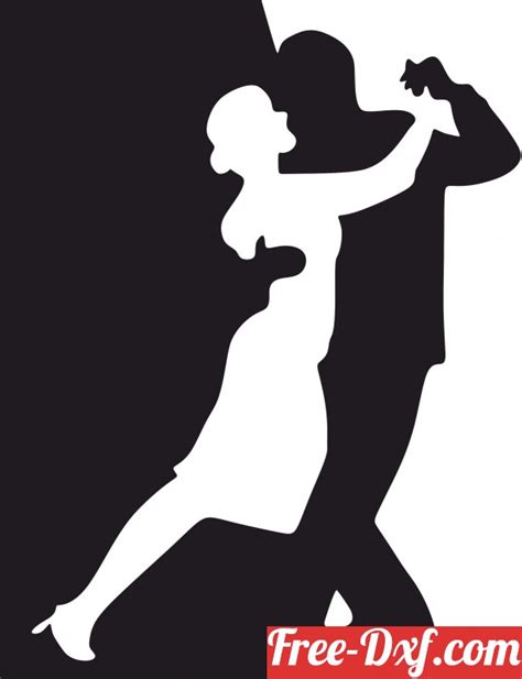 Download Dance Silhouette Partner Nuhcp High Quality Free Dxf Fil