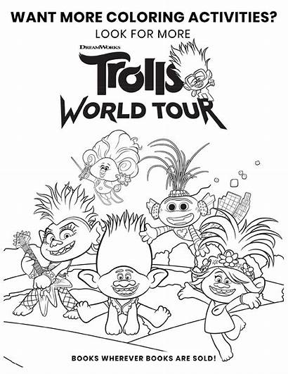 Trolls Coloring Tour Pages Printable Dreamworks Barb