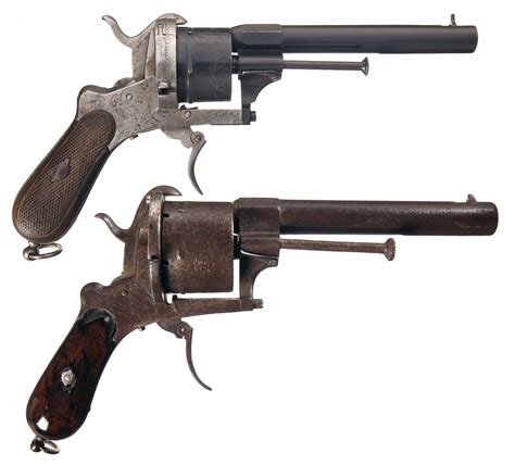 Collectors Lot Of Two Pinfire Revolvers A Engraved Spanish Pinfire