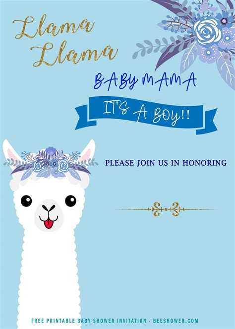 Find & download free graphic resources for baby shower card. 12 FREE Printable Llama Invitation Templates | FREE ...