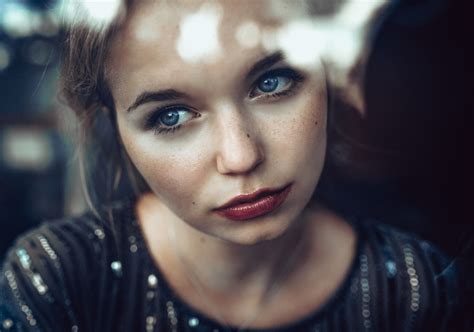 Download Blue Eyes Lipstick Model Woman Face 4k Ultra Hd Wallpaper By
