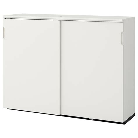 Galant Cabinet With Sliding Doors White 160x120 Cm Ikea