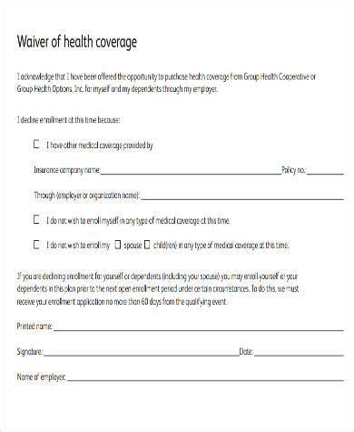 This form must be completed and submitted before the waiver deadline. FREE 7+ Sample Health Waiver Forms in PDF | MS Word