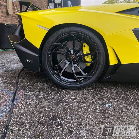 Lamborghini Aventador Wheels Coated In Gloss Black Prismatic Powders