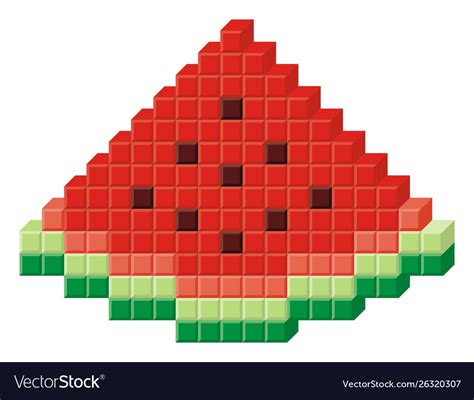 Watermelon Pixel Art Royalty Free Vector Image