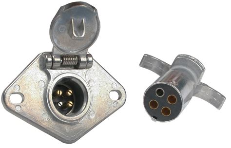 Can also be used as custom wiring on trailers with 3 light/wire systems. 4-Way Round Metal Trailer Wiring Connector Set - Connectors - Wiring, Adapters, Connectors ...