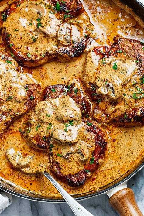 Garlic Pork Chops Recipe In Creamy Mushroom Sauce How To Cook Pork Chops — Eatwell101
