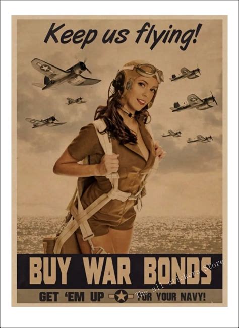 Best Offers World War Ii Pinup Girls Classic Retro Kraft Paper Poster
