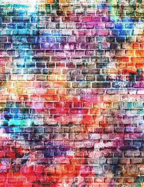Colorful Painted Brick Wall Texture Photography Backdrop J 0478