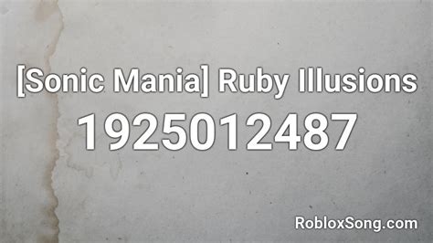 Sonic Mania Ruby Illusions Roblox Id Roblox Music Codes