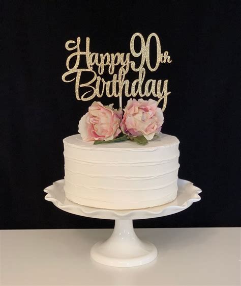 Happy 90th Birthday Cake Topper Etsy 80th Birthday Cake For Grandma
