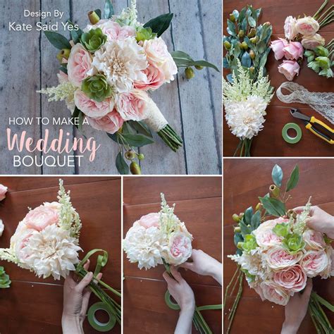 How To Make A Wedding Bouquet With Silk Flowers And Brooches Successlogin