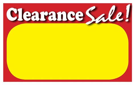 Retail Clearance Signs Template 55x35 Blank Saleprice Tags 50