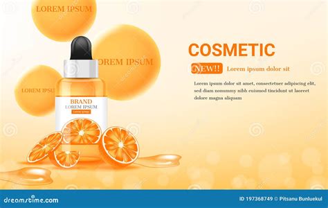 Vitamin C Serum Ads Template Stock Vector Illustration Of Package