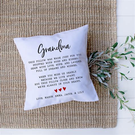 Gifts for the bride & groom. Personalized Grandma Throw Pillow | Mother's Day Gift for ...