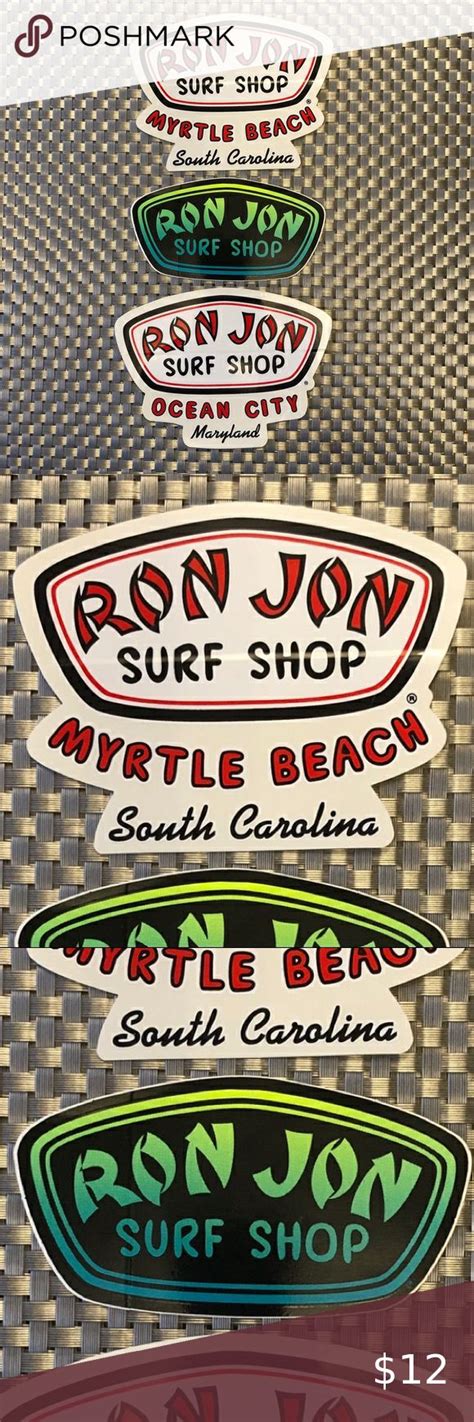 🌊set of 3 beach ron jon decals stickers mb oc rons surf shop ron jon surf shop ron jon surf