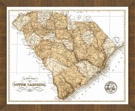 Old Map Of South Carolina A Great Framed Map Thats Ready To Hang