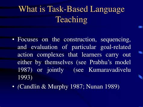 Ppt Task Based Language Teaching 任务型语言教学 Powerpoint Presentation Id
