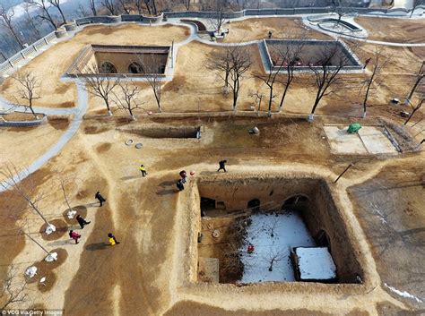 Drone Footage Shows Chinas Mysterious Underground Village Daily Mail
