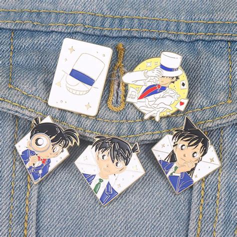 Detective Conan Enamel Pins Custom Kudou Shinichi Mouri Ran Brooch