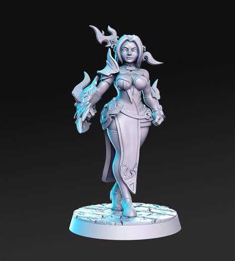 Sexy Female Cleric Fighter Pinup Mai Dandd 3d Resin Printed 32mm Etsy
