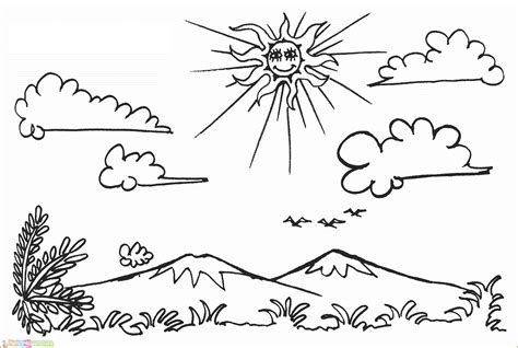Sketsa Pemandangan Gunung Radea