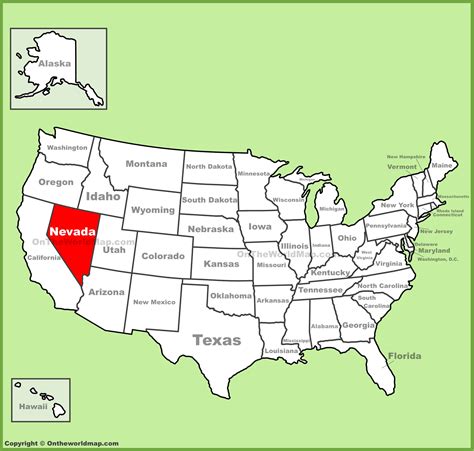 Nevada Location On The Us Map