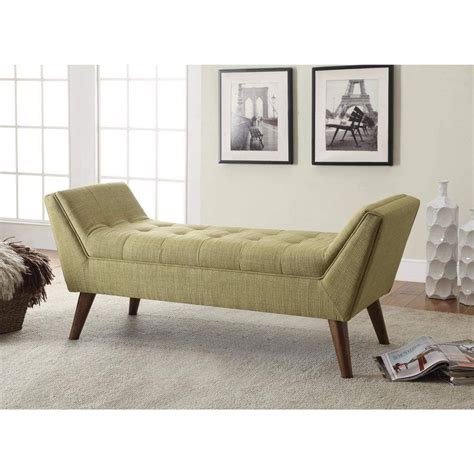 Use a small storage bench in the entryway to provide guests a place to remove their shoes and keep their bags organized. Modish Looking Bench, Green | Furniture, Upholstered bench ...