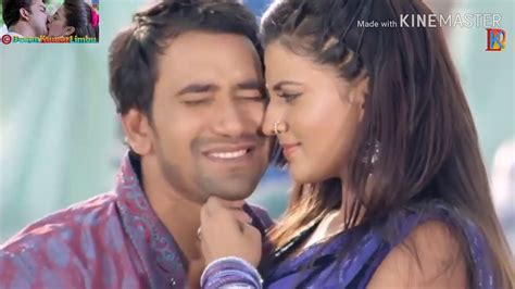 Pawan Singh Kisses Hot Akshara Singh Hot Kissing Scene Bhojpuri Movie Tridev Youtube