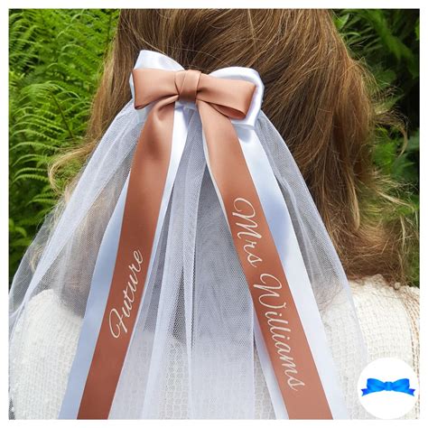 Personalised Hen Party Bride To Be Veil With Two Bows