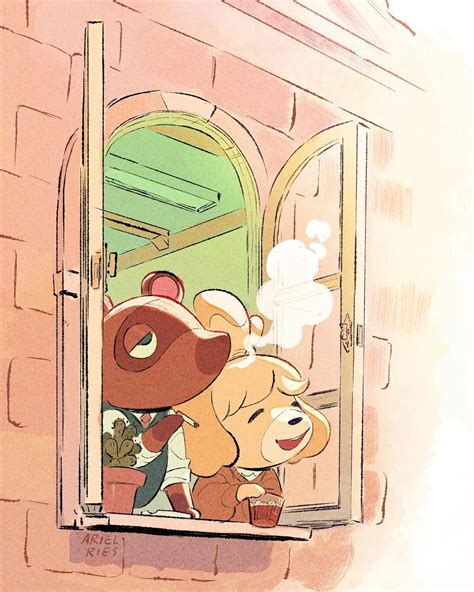 Animal Crossing Tom Nook And Isabelle Art By Arielries Animal