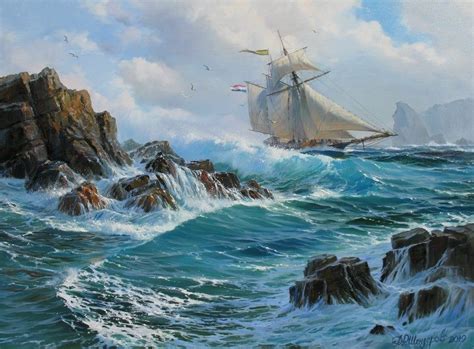 Large Ocean Painting By Alexander Shenderov Ocean Oil Painting Etsy