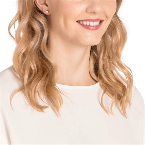 Buy Swarovski Magic Pierced Earrings White Rose Gold Plating Online