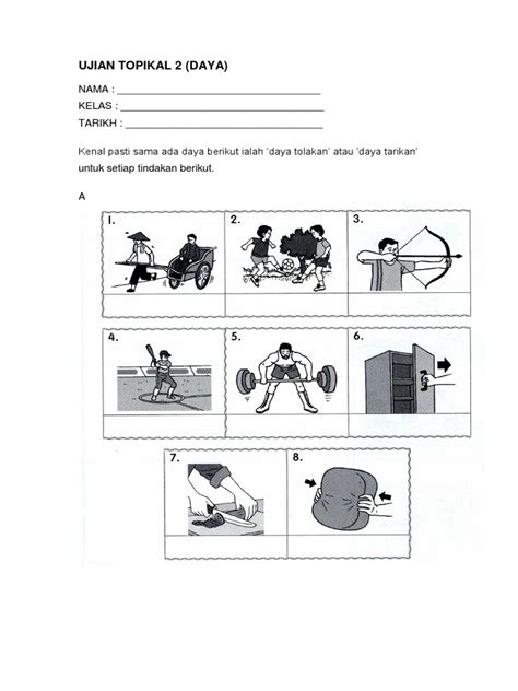 Disini admin kongsikan latihan sains bagi tahun 1 hingga tahun 6. Latihan Topik Daya Tahun 6