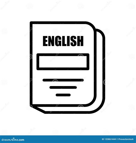 English Subject Icon Isolated On White Background Stock Vector