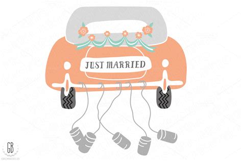 Just Married Wedding Clip Art ~ Illustrations On Creative Market