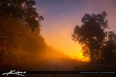 Misty Mountain Morning Sunrise Blue Ridge Parkway Asheville Nc Hdr