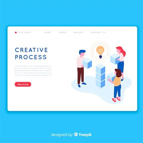 Free Vector Creative Process Landing Page