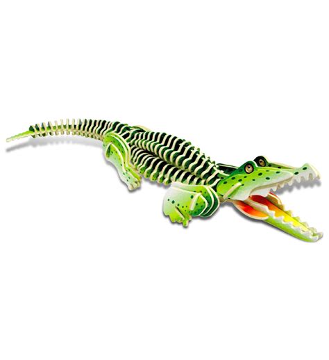 Wooden Crocodile 3d Puzzle With Paint Kit Toys And Games Jigsaws And Puzzles