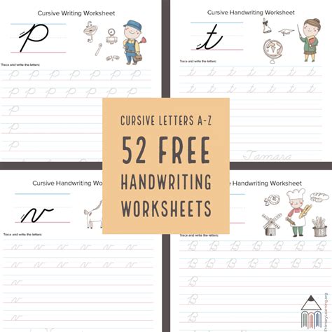 52 Free Cursive Handwriting Worksheets Homeschool Giveaways