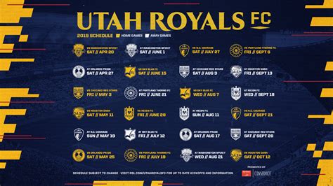 2019 Utah Royals Fc Schedule Real Salt Lake