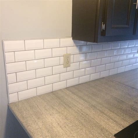 10 Grey Subway Tile White Grout