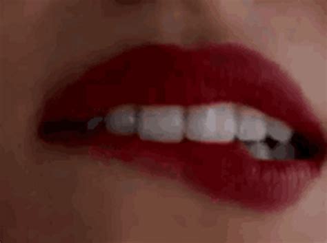 Lip Bite Tease Sexy Red Lipstick Gif Gifdb Com