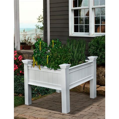 They will not break, crack, or crumble even in freezing temperatures. New England Arbors Mayfair 36 in. Square White Vinyl Raised Garden Planter-VA68218 - The Home Depot
