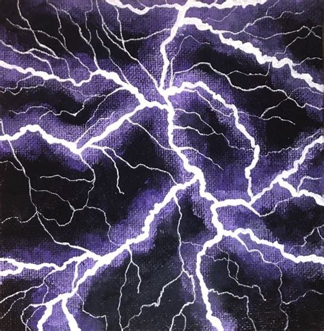 Purple Lightning Acrylic Painting Etsy Purple