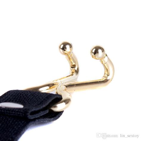 Unisex Golden Stainless Steel Nose Hook Force Rise Elastic Strap Adjustable Slave Training Bdsm