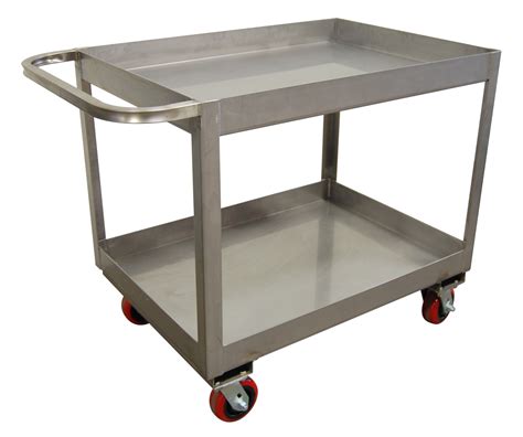 Stainless steel cart with wheels are made from strong materials that support different weight ranges. Two Shelf Stainless Steel Utility Cart | ELA Enterprises