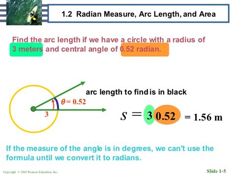 Find the radius of the circle. Radians And Arc Length