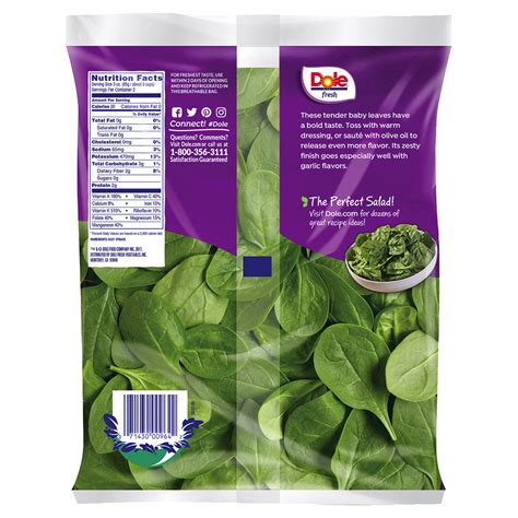 Dole Baby Spinach Bag 6 Oz Psoriatic Disease Meijer Grocery